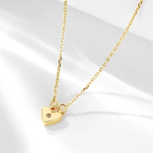 Collier Pendentif Cœur en Argent Sterling 925 pour Femme Chaîne de Clavicule Incrustée de Zirconia Bijoux Minimalistes