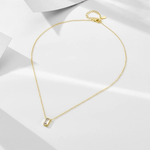 Detail of 925 silver gold chain necklace with adjustable lobster clasp and S925 tag
