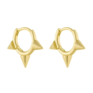 Minimalistische S925 Sterling Silber Creolen mit Kegelspikes und Goldbeschichtung