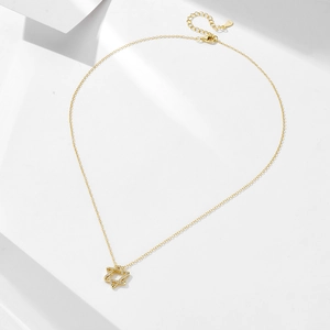 Detail of S925 sterling silver stamp on golden hexagram necklace with lobster clasp