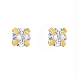 S925 sterling silver 3mm round zircon stud earrings with classic four-prong setting