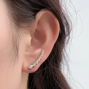 Boucles d'oreilles grimpantes en argent s925 doré avec zircons dégradés chic