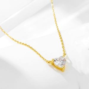 Elegant 925 Sterling Silver Heart Pendant Necklace For Women Zirconia Minimalist Clavicle Chain Fashion Jewelry Gift