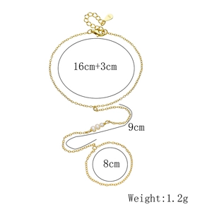 Detailed view of S925 silver pearl finger bracelet with dimension labels and 1.2g weight