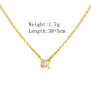 Detail view of gold 925 silver necklace weighing 1.7g and length of 38+5cm