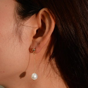 925 silver gold plated tassel earrings with natural freshwater pearl drop for women