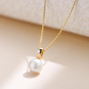925 Sterling Silver Natural Freshwater Pearl Pendant Necklace For Women Elegant Gold Silver Plated Dainty Clavicle Chain Jewelry
