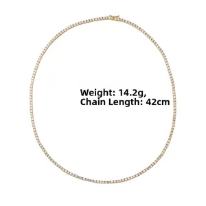 Details der 2mm Silber-Tenniskette mit 14,2g Gewicht und einer Länge von 42cm