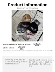 Detailed size chart for the letter embroidered beanie showing 56-60cm circumference