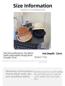 Guida alle taglie per cappello estivo con circonferenza regolabile di 56-58 cm