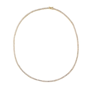 2mm S925 Silber Tennis-Halskette mit funkelnden Zirkonia-Steinen in Gold-Finish