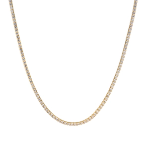 Classic S925 sterling silver single row tennis chain with 2mm round cubic zirconia stones