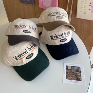 Vintage color-block baseball caps with Weekend embroidery in various stylish colors