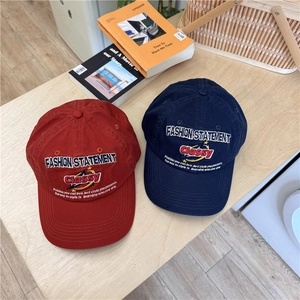 Classic embroidered cotton baseball cap in burgundy and navy blue for sun protection