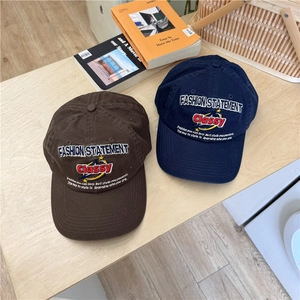 Classic cotton twill baseball caps in coffee and navy blue with fashion embroidery