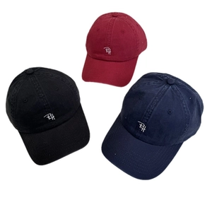 Three-pack cotton baseball caps with RH embroidery in black, burgundy and navy colors