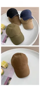 Vertical display showing multiple colors of retro outdoor cotton 5-panel baseball caps