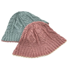 Chapeau de soleil ajouré en tricot pour femme protection solaire rose et bleu