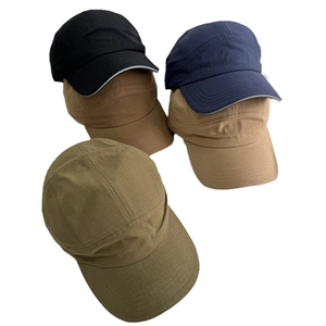 Outdoor multi-color short brim baseball caps in black, navy, khaki, and olive green colors