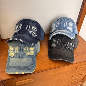 Retro Distressed Washed Polyester Baseball Cap For Men Women American Street Style Adjustable Snapback Outdoor Sun Hat