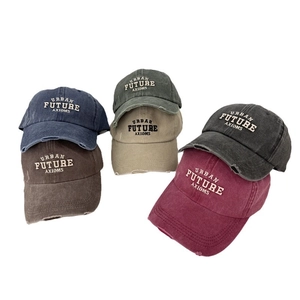 Vintage washed cotton baseball caps in six colors with Urban Future Axioms embroidery