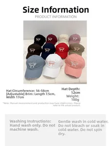Stacked collection showing variety of embroidered baseball caps in multiple colors