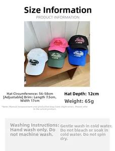 Guide des tailles et conseils de lavage pour la casquette de baseball légère avec broderie