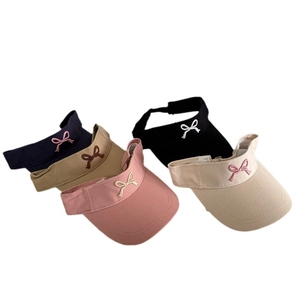 Women's sun visor hats with bow embroidery in five colors for sports and running