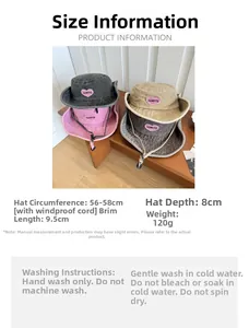 Guide des tailles pour chapeau soleil avec tour de tête 56-58cm et instructions