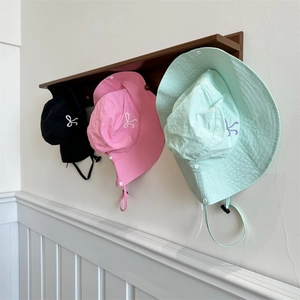 Lightweight quick-dry sun hats with bow embroidery in black, pink and mint colors