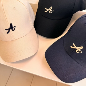 Berretti da baseball minimalisti in cotone bianco, nero e blu navy con ricamo A
