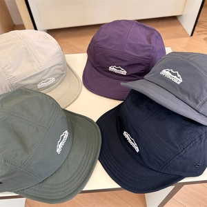 Outdoor Unisex Five Panel Cap Quick Dry Lightweight Short Brim Baseball Hat Mountain Embroidery Breathable Sun Protection Hat