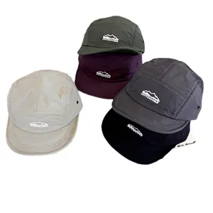 Five-panel quick-dry baseball caps with Outdoors embroidery in five assorted colors