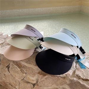 Visière Solaire d'Été pour Femmes à Large Bord Protection UV Chapeau de Plage sans Sommet Réglable Sport de Plein Air