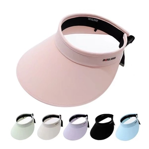Visière de soleil en soie glacée pour femme avec large bord rose et choix de couleurs