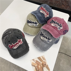 American Vintage Washed Distressed Baseball Cap For Women Men Embroidery Distressed Edge Adjustable Trucker Hat Outdoor Sun Hat