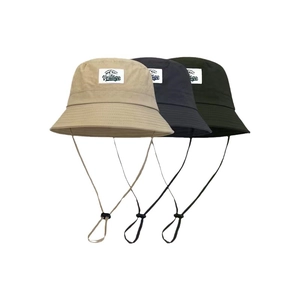 Outdoor quick-dry bucket hat with adjustable windproof cord in three classic colors
