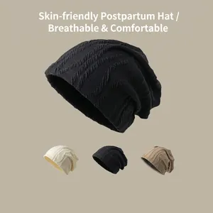 Japanischer Stil Polyacryl Beanie für Damen Herren Weiche 3D Wellenstruktur Strickmütze Warm Minimalistische Kopfbedeckung