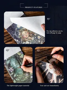 Λήψη macro από vintage χαρτί scrapbooking με σχέδια δάσους και χειροποίητα σκισμένες άκρες