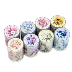 Huit rouleaux de rubans décoratifs vintage fleurs et papillons pour scrapbooking