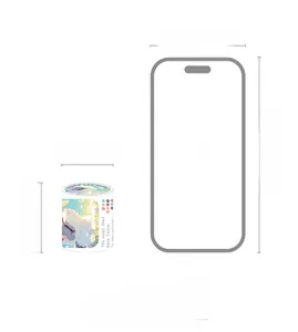 Size comparison of 40mm cat theme washi tape against a smartphone for journaling