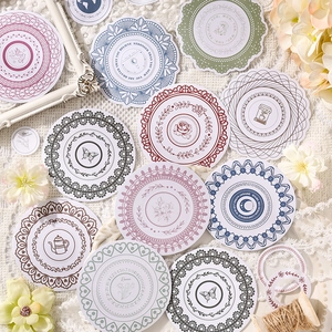 Vintage floral lace frame stickers for scrapbooking with butterfly and rose designs