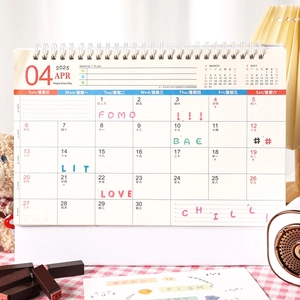 2025 monthly desk calendar with silver spiral binding and monthly planning section