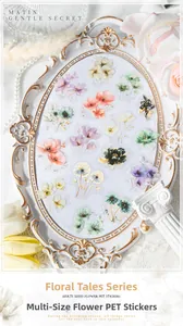 Autocollants PET floraux sur plateau vintage et dentelle pour scrapbooking DIY
