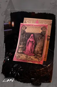 Close-up of gothic scrapbooking paper with pink skull design and dark lace accents