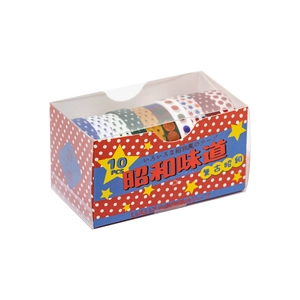 10-teiliges Washi-Tape-Set im Retro-Showa-Stil mit Vintage-Punkten und Karomustern