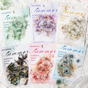 Autocollants PET fleurs aquarelle série de 15 pièces en 6 styles pour scrapbooking