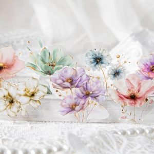 Make It A Beautiful Day Série Autocollants en PET de Fleurs Aquarelle Vintage Décoratifs Esthétiques Pour Journal Scrapbooking Artisanat de Bricolage