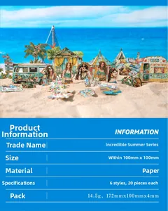 Close-up of Incredible Summer Series paper stickers featuring beach and travel theme