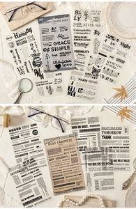 Autocollants de papeterie vintage avec citations anglaises et motifs de papillons